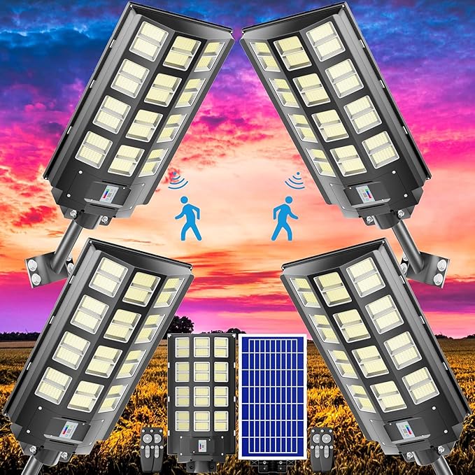 3-Pack Solar Parking Lot Light - 8000W Solar Street Light 360000LM Dusk to Dawn