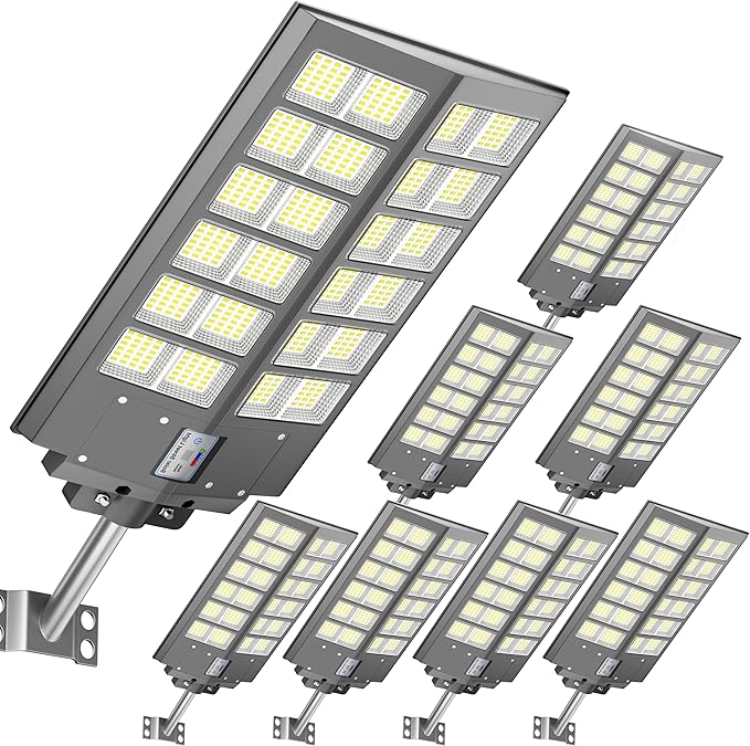 Solar Parking Lot Lights,8000W Solar Street Light 480000LM Dusk to Dawn Street Lights
