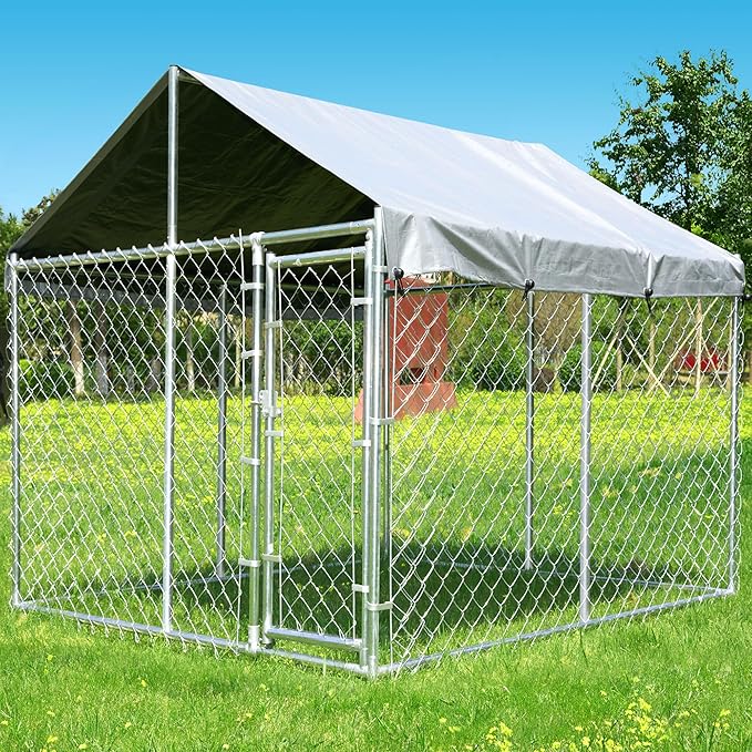 FortiPup Large Dog Kennel with UV-Proof Roof & Secure Lock