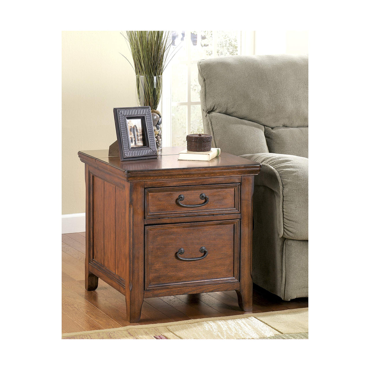 Woodboro Media End Table Dark Brown Finish, 24"W x 27"D x 25"H (T478-17)