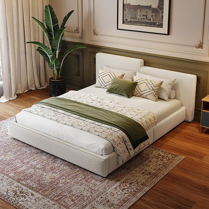 Full Size Velvet Bed Frame,Vertical Channel Tufted Wingback Headboard