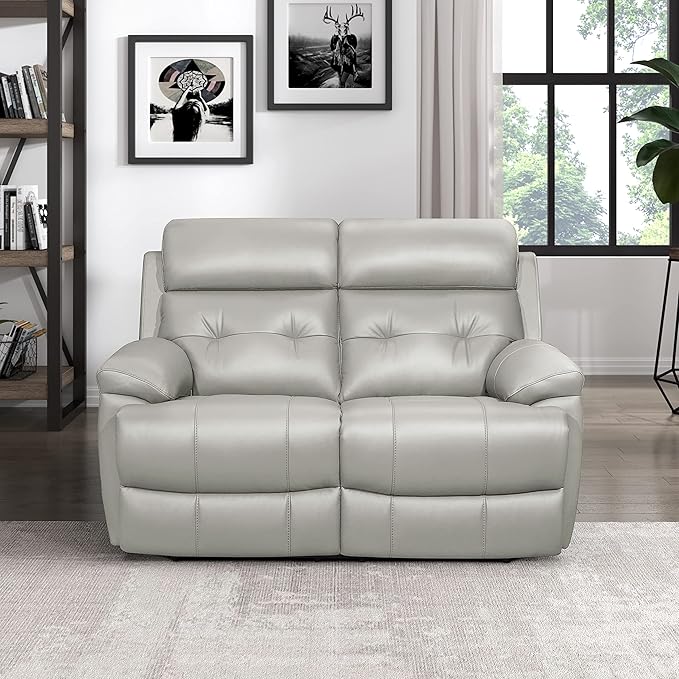 Inkwood Wall-Hugger Manual Double Reclining Loveseat, Gray