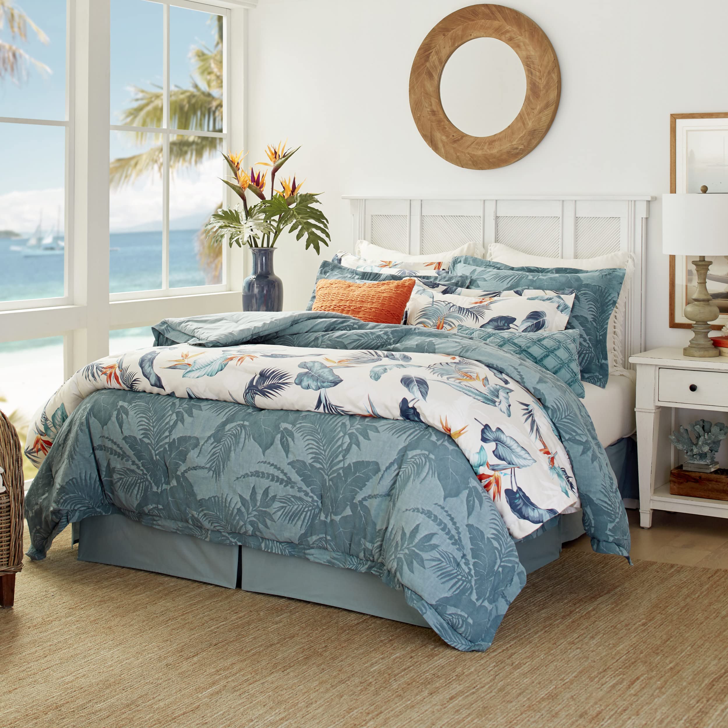 King Comforter Set, Cotton Bedding with Matching Shams & Bedskirt