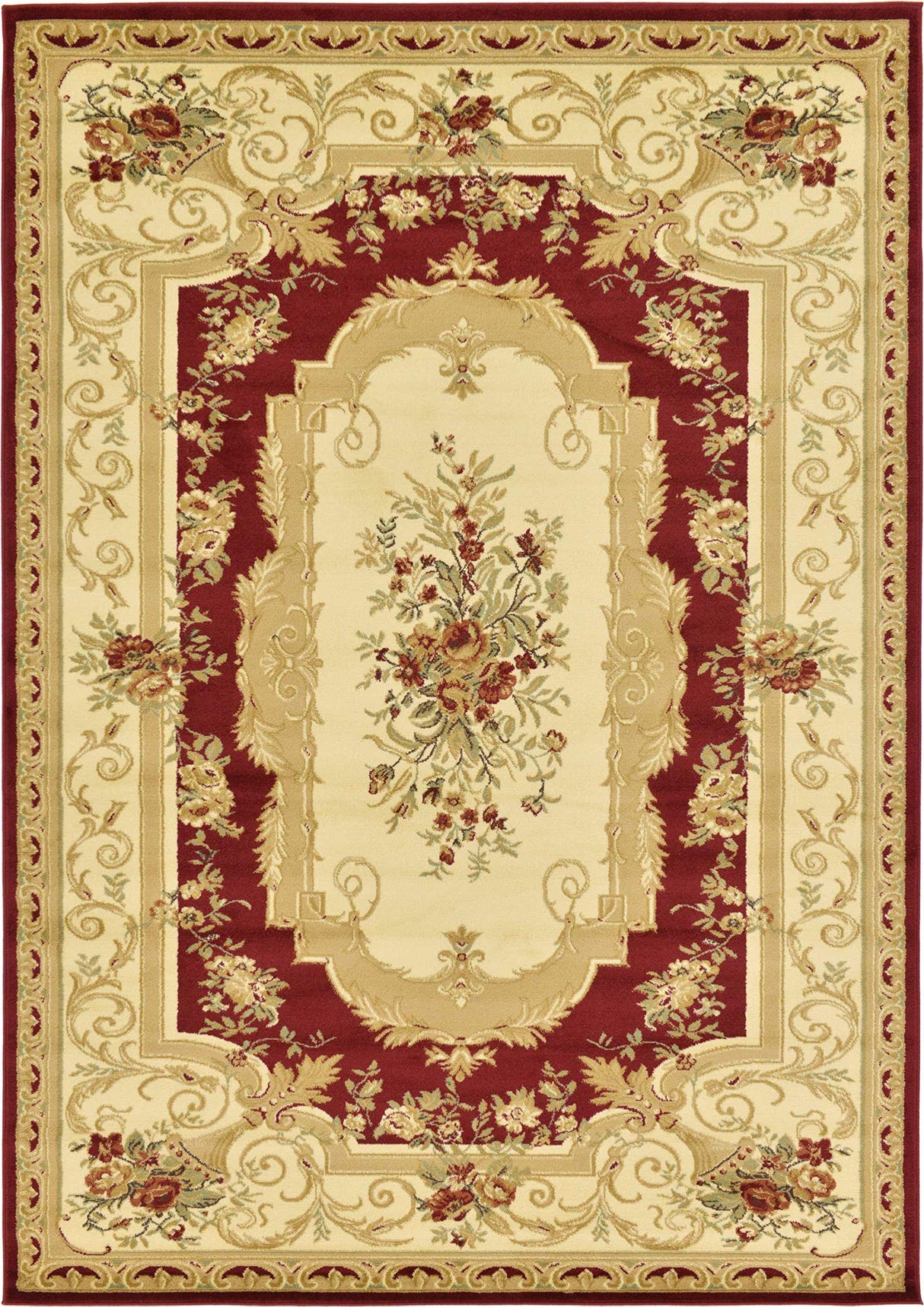 Versailles Collection Traditional Classic Floral Motif Area Rug (7' 0 x 10' 0 Rectangular