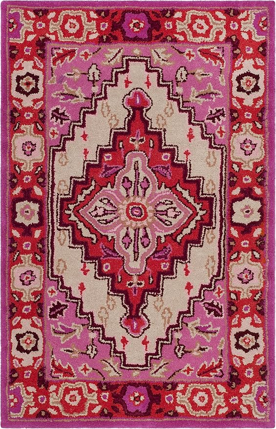 Bellagio Collection 2'6" x 4' Red / Pink BLG545B Handmade Medallion Premium