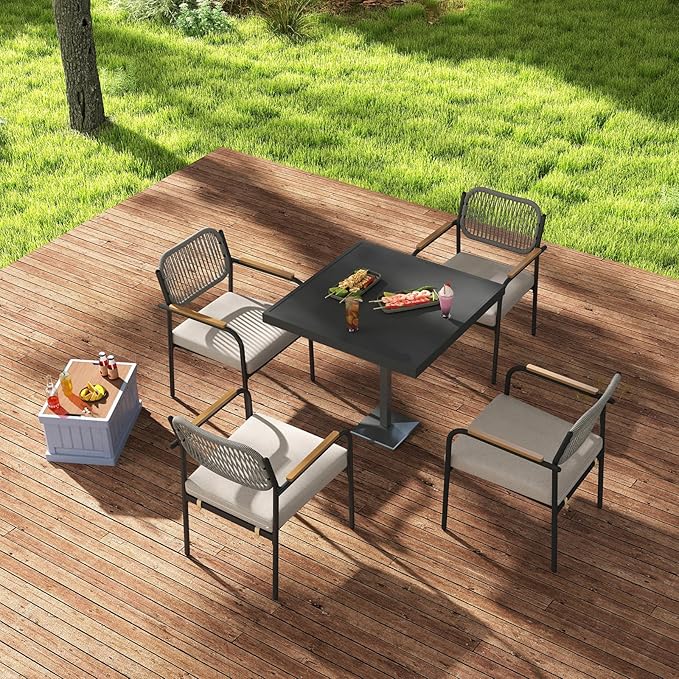 Dining Chairs, Patio Dining Chair Set of 6 with Backrest