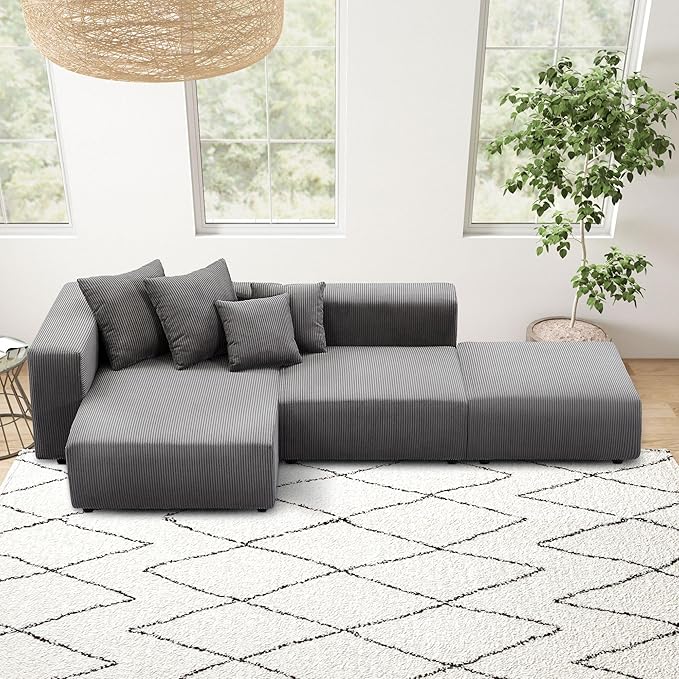 118.1" CurvaForm Modular Sectional Sofa – Modern Minimalist Couch in Beige