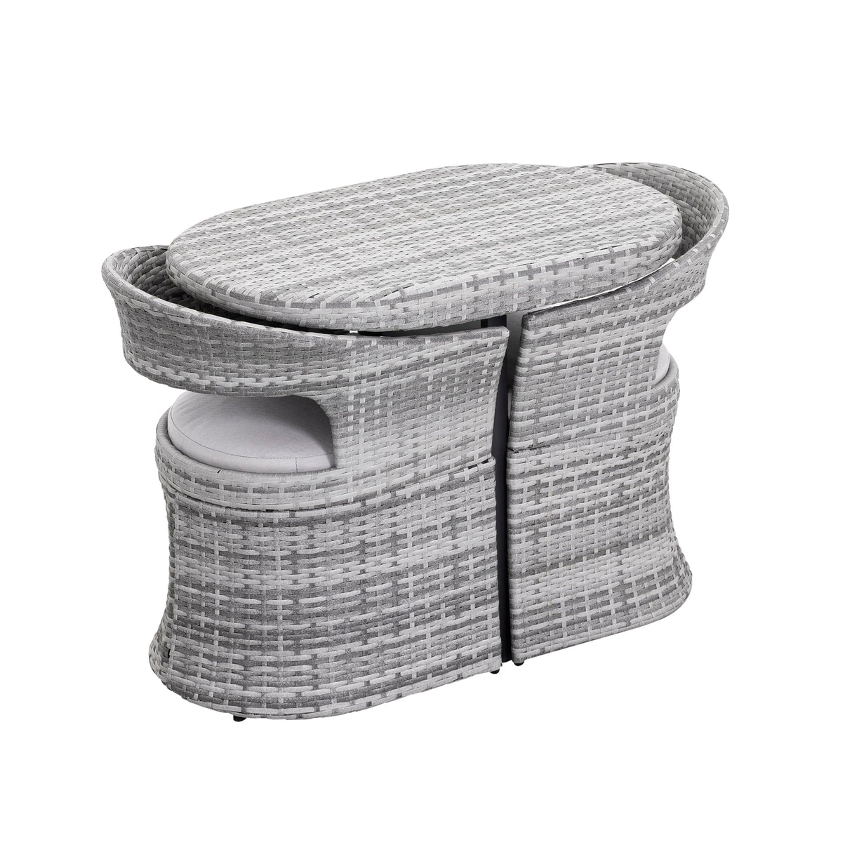 3 Piece Outdoor Patio Bistro Set, Patio Furniture Set for 1 Iron Patio Table and 2 Dining