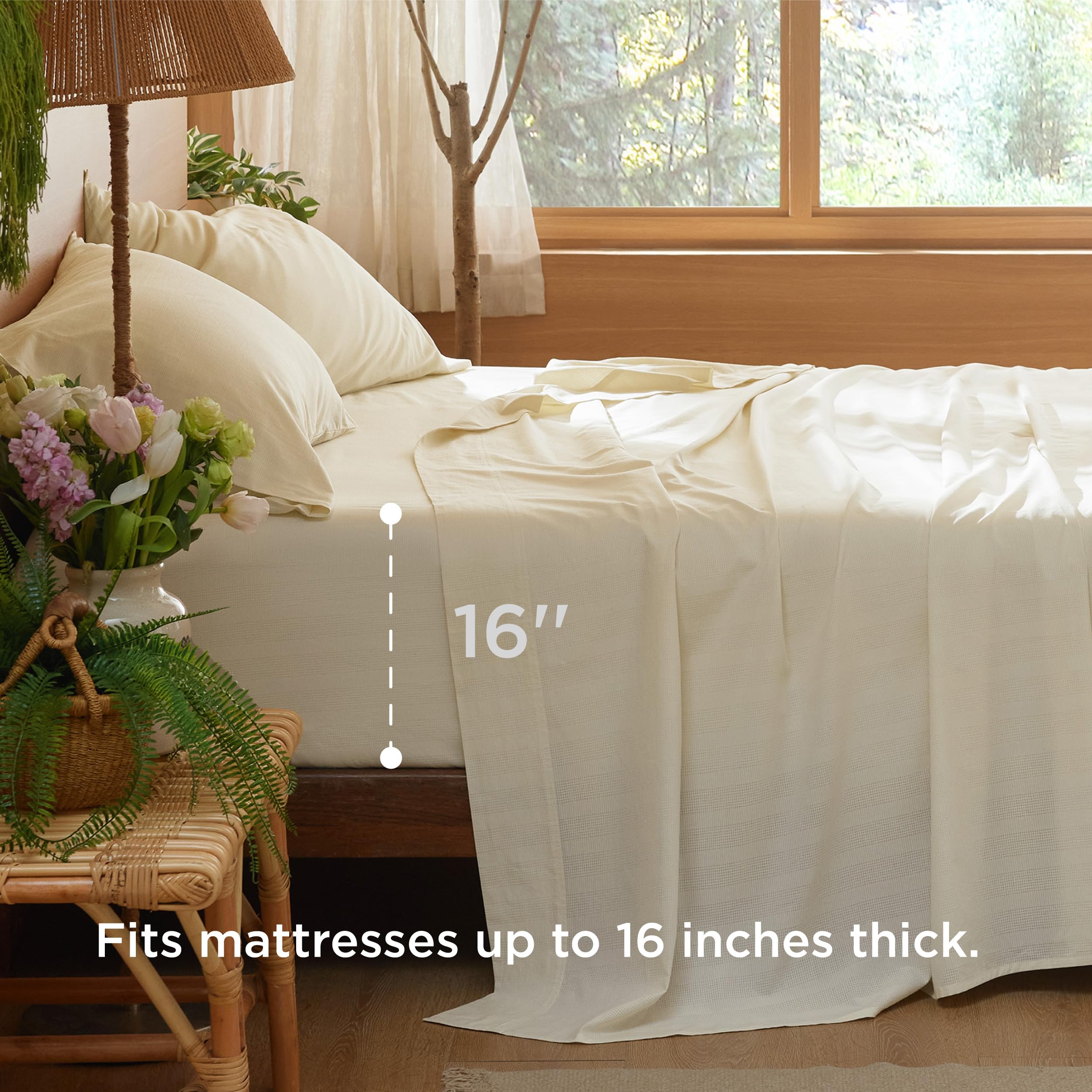 Cooling Sheets for Hot Sleeper, Lyocell Cotton Queen Size Sheets, Temperature