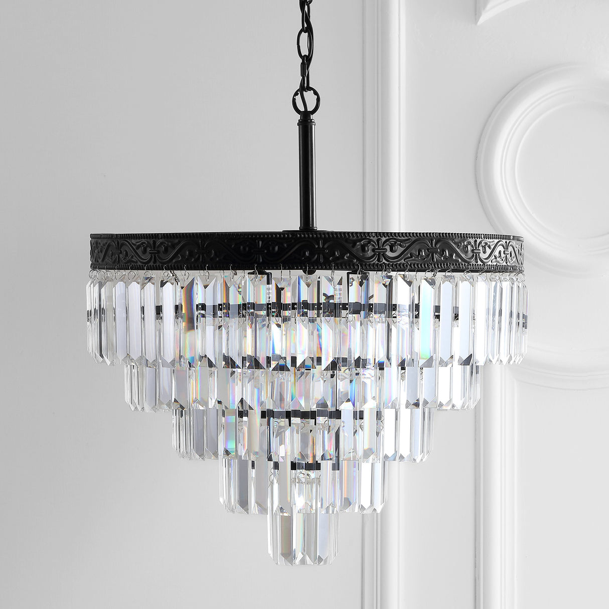 JYL9007B Wyatt 20" 4-Light Crystal LED Chandelier Contemporary,Classic