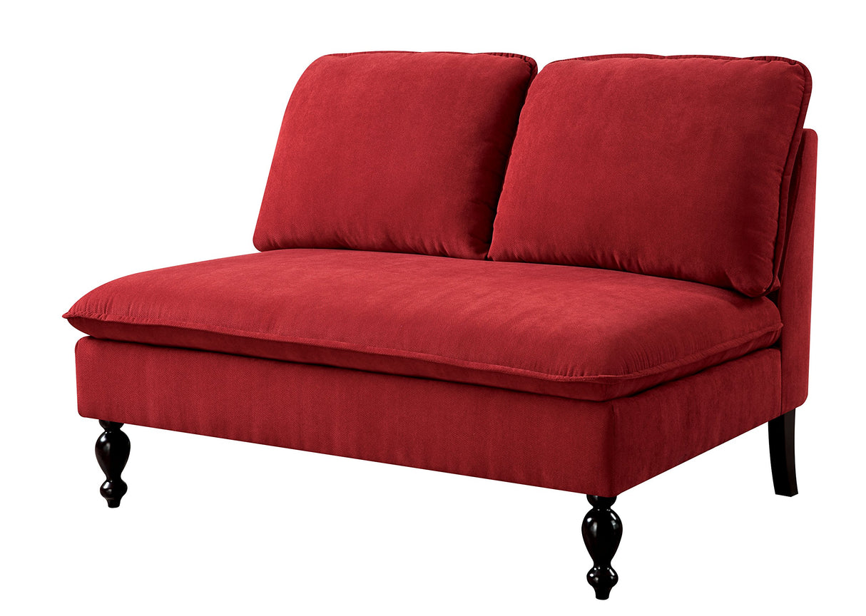 Jentin Plush Bench Love Seats, Red
