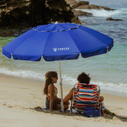 8 Feet Large Beach Umbrella with Sand Anchor Heavy Duty High Wind Portable Outdoor