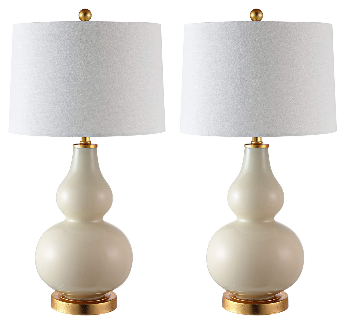 Lighting Collection Karlen Modern Contemporary Cream/ Gold Leaf Double Gourd