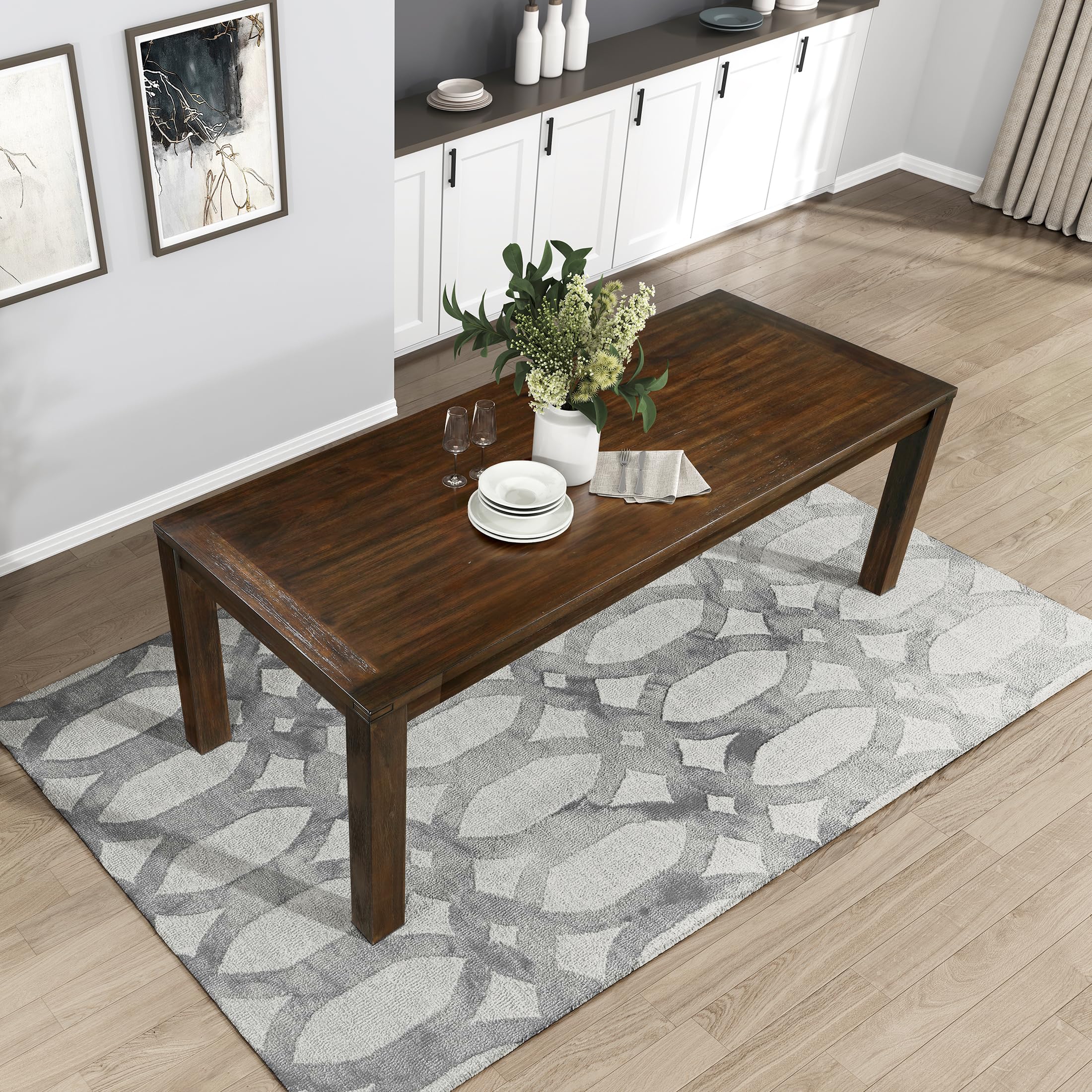 79" Dining Table for 8, Modern Rectangular Dining Room Table