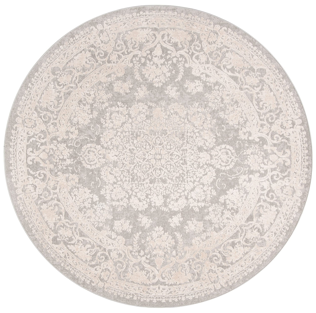 Reflection Collection 3' Round Light Grey/Cream RFT664C French Country Oriental