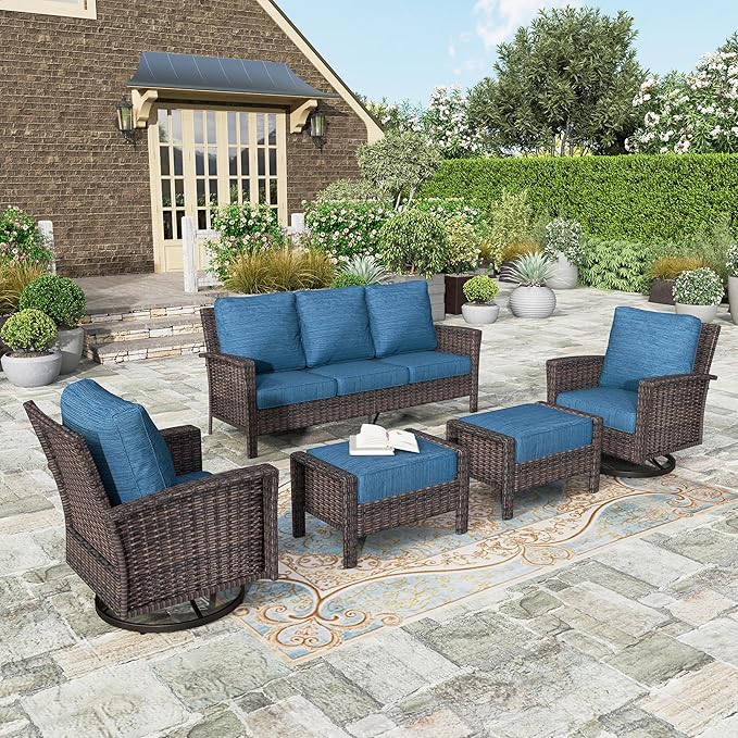Patio Furniture Conversation Set, Outdooor Sectional, High Back Outdoor Wicker Seating Furniture