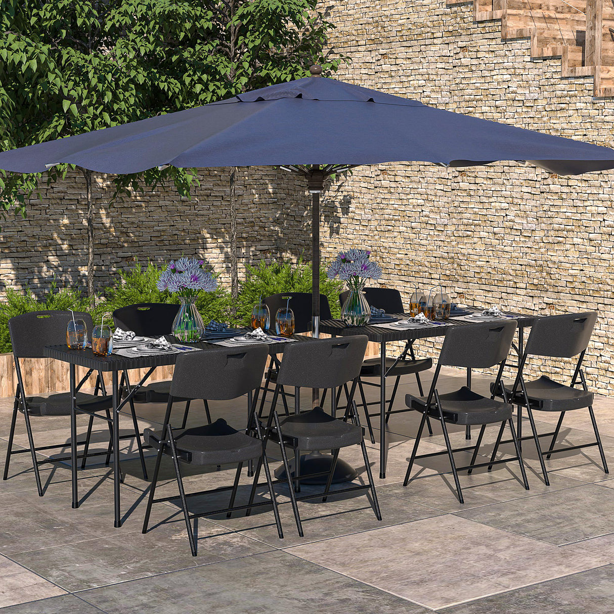 4 Pack Folding Chairs, Indoor/Outdoor Use Plastic Seat with Steel Frame, for Events, Office