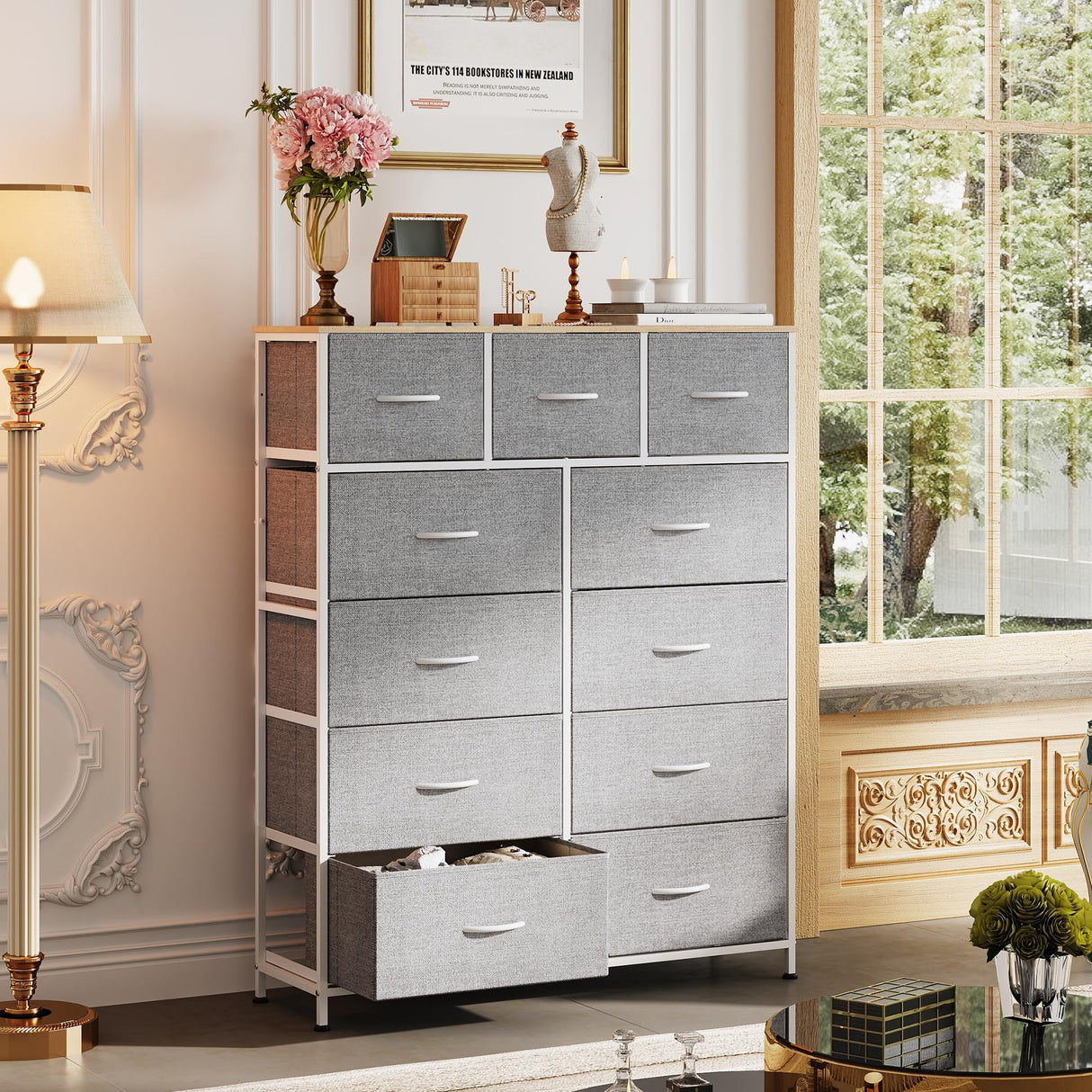 Dresser for Bedroom, Fabric Dresser Storage Tower
