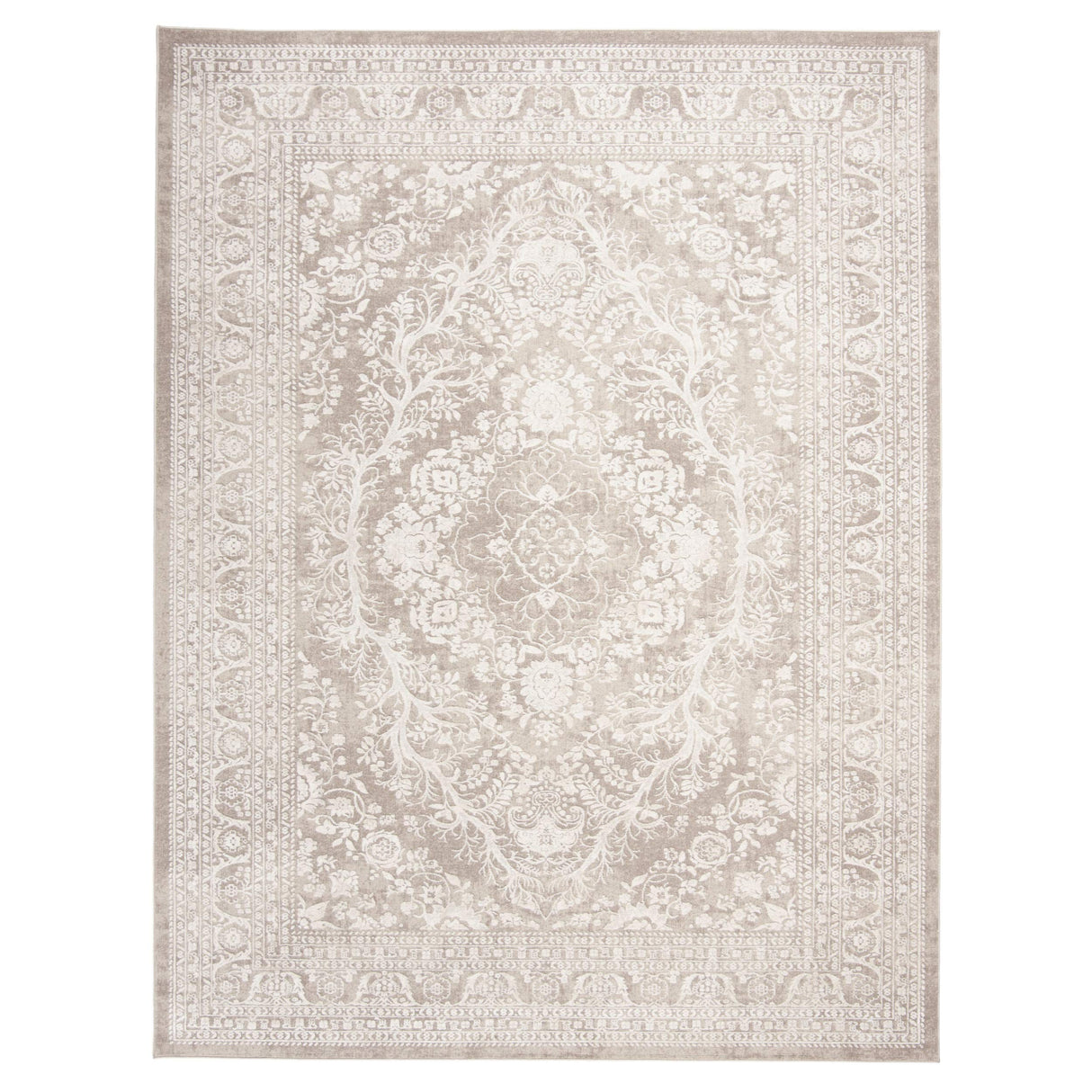 8x10 Area Rug - Reflection Collection - Beige & Cream Non-Shedding Rug