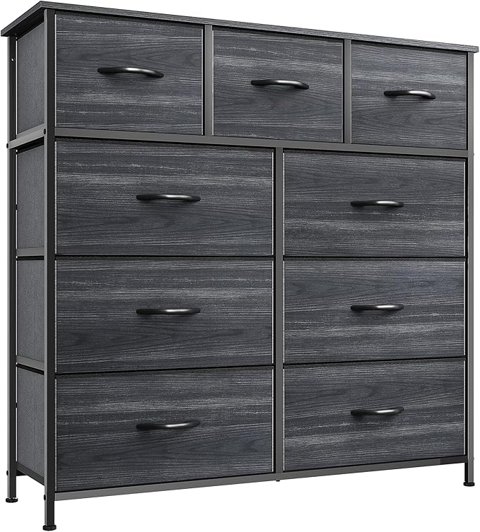 Dresser for Bedroom with 9 Drawers, Fabric Storage Dresser, Closet Dresser & Chest