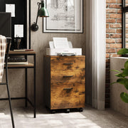 3 Drawer Wood Mobile File Cabinet, Rolling Filing Cabinet