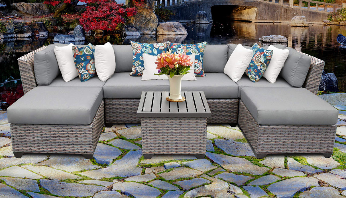 FLORENCE-07a Florence 7 Piece Outdoor Wicker Patio Furniture Set