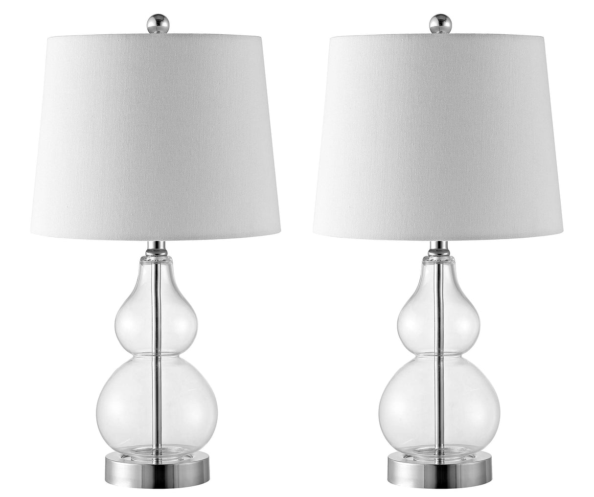 Lighting Collection Brisor Clear/ Chrome Double Gourd 22-inch Bedroom Living