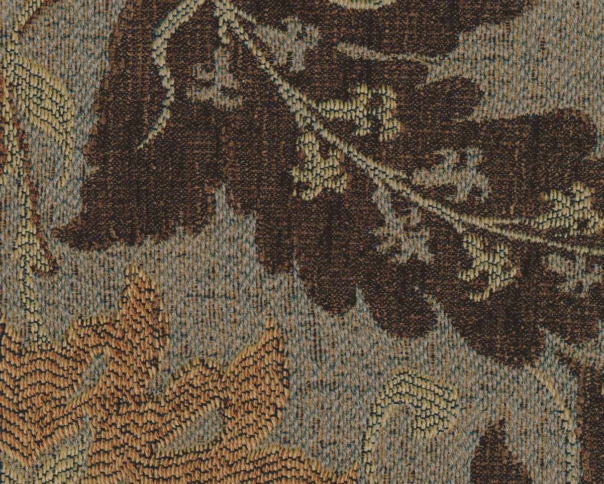 Larkinhurst Faux Leather Sofa with Nailhead Trim and 2 Accent Pillows, Brown