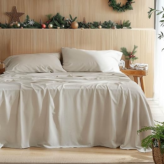 Cooling Sheets for Queen Size Bed, 4 Pcs Blend of Rayon Derived from Bamboo