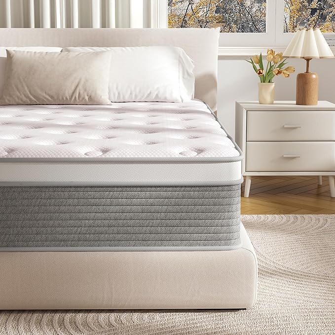Queen Mattress, 12 Inch Queen Size Mattress Hybrid Design Memory Foam Queen