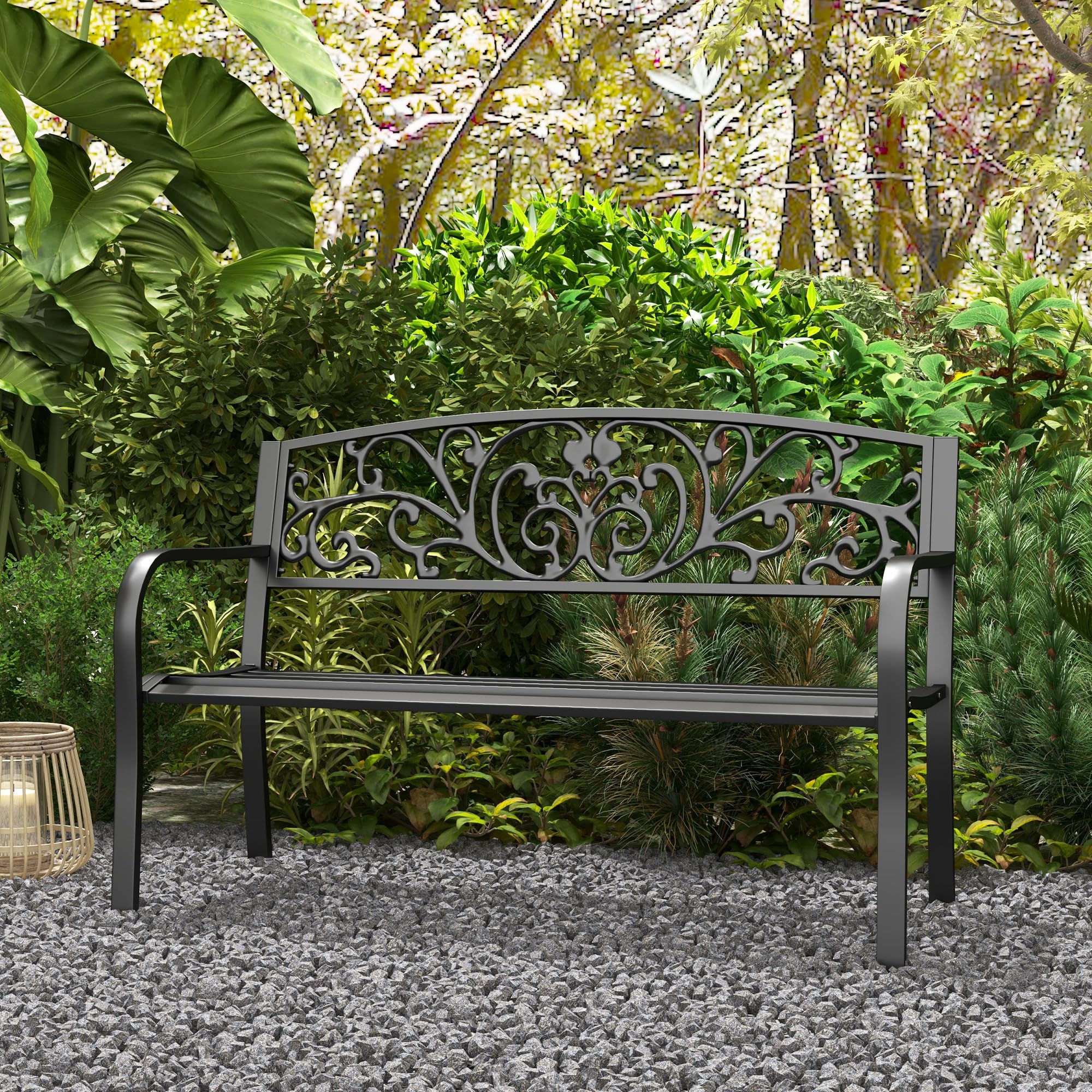 50" Blossoming Garden Decorative Patio Park Bench
