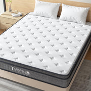 Queen Mattress, 12 Inch Gel Memory Foam Mattress, Pocket Coils Springs Hybrid Mattres