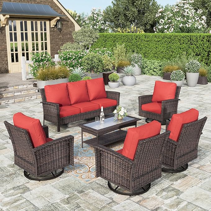 Patio Furniture Conversation Set, Outdooor Sectional, High Back Outdoor Wicker Seating Furniture