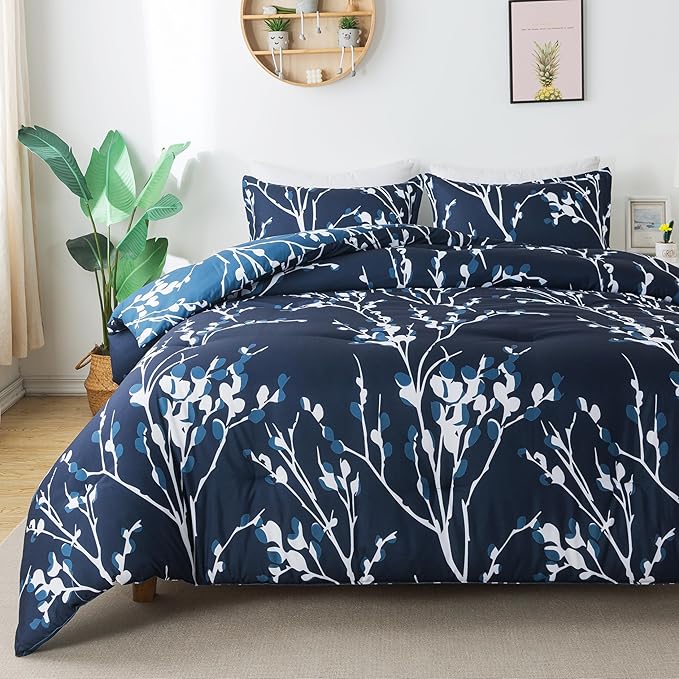 3 Pieces Soft Lightweight Microfiber Branches Comforter Bedding Set