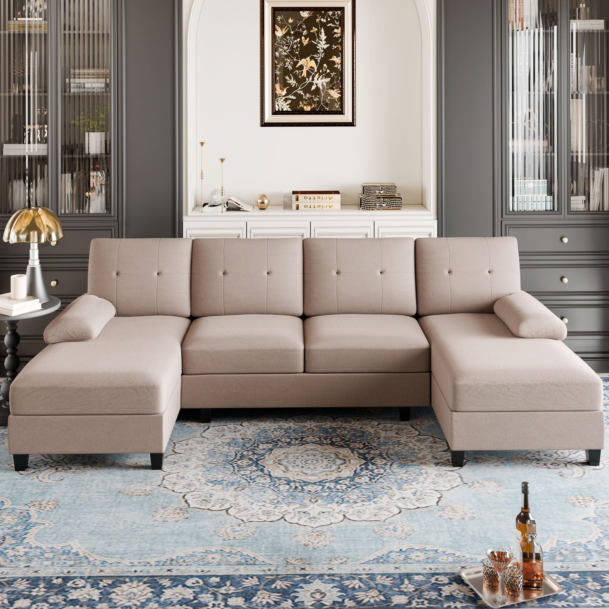Sectional Couches for Living Room, U Shaped Sofa Couch with Double Chaise
