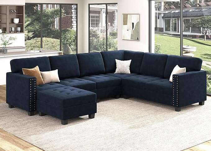 4-in-1 Convertible Sleeper Sectional Sofa with Adjustable Backrest – 7/8/9 Seaters