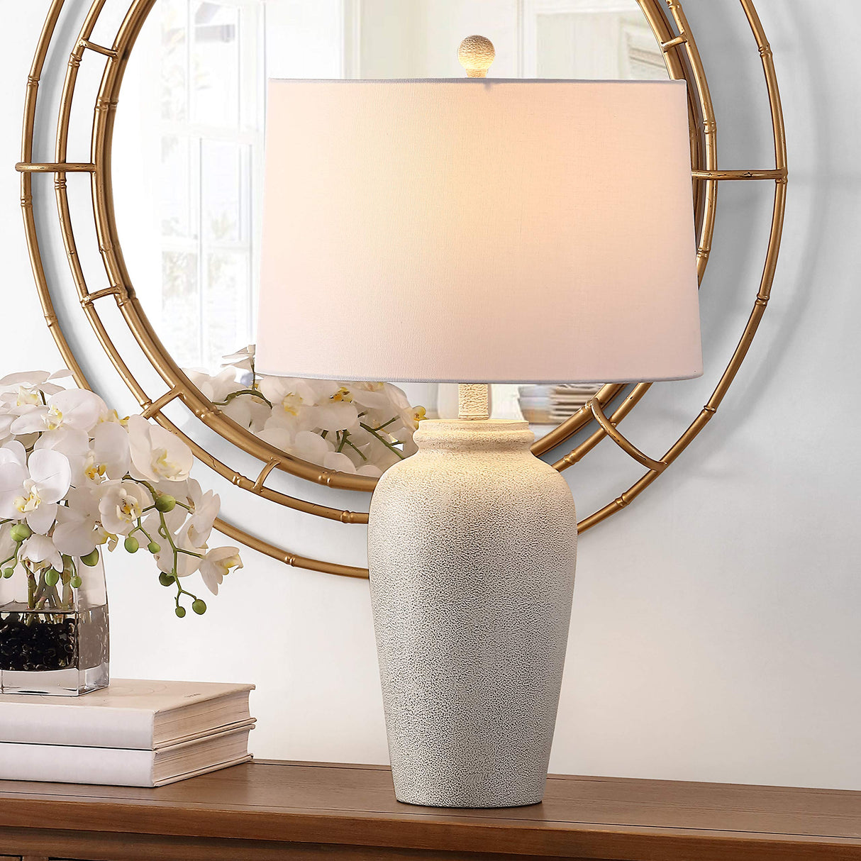 lighting Collection Sabrin Modern Cream 26-inch Bedroom Living Room Home Office Desk