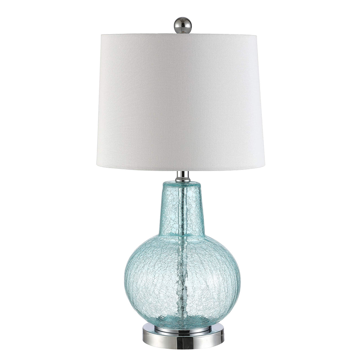 Lighting Collection Atlas Blue Crackle/ Light Grey Shade 24-inch Bedroom Living