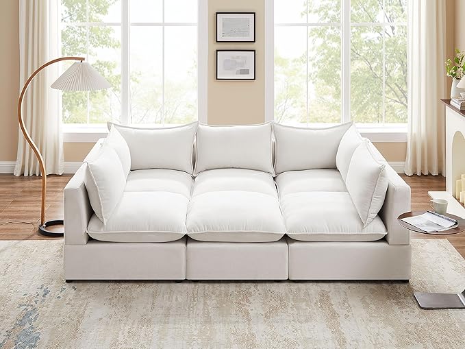 Sectional Sofa, 6 Seater Sectional Sofa Modular Sectional Couch for Living Room