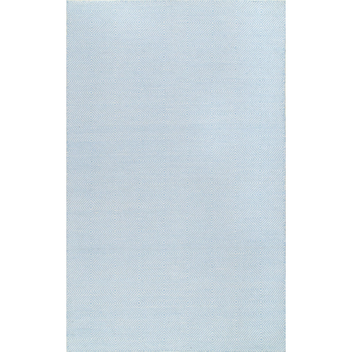 Ago Geometric 8x10 Wool Area Rug - Light Blue & Ivory
