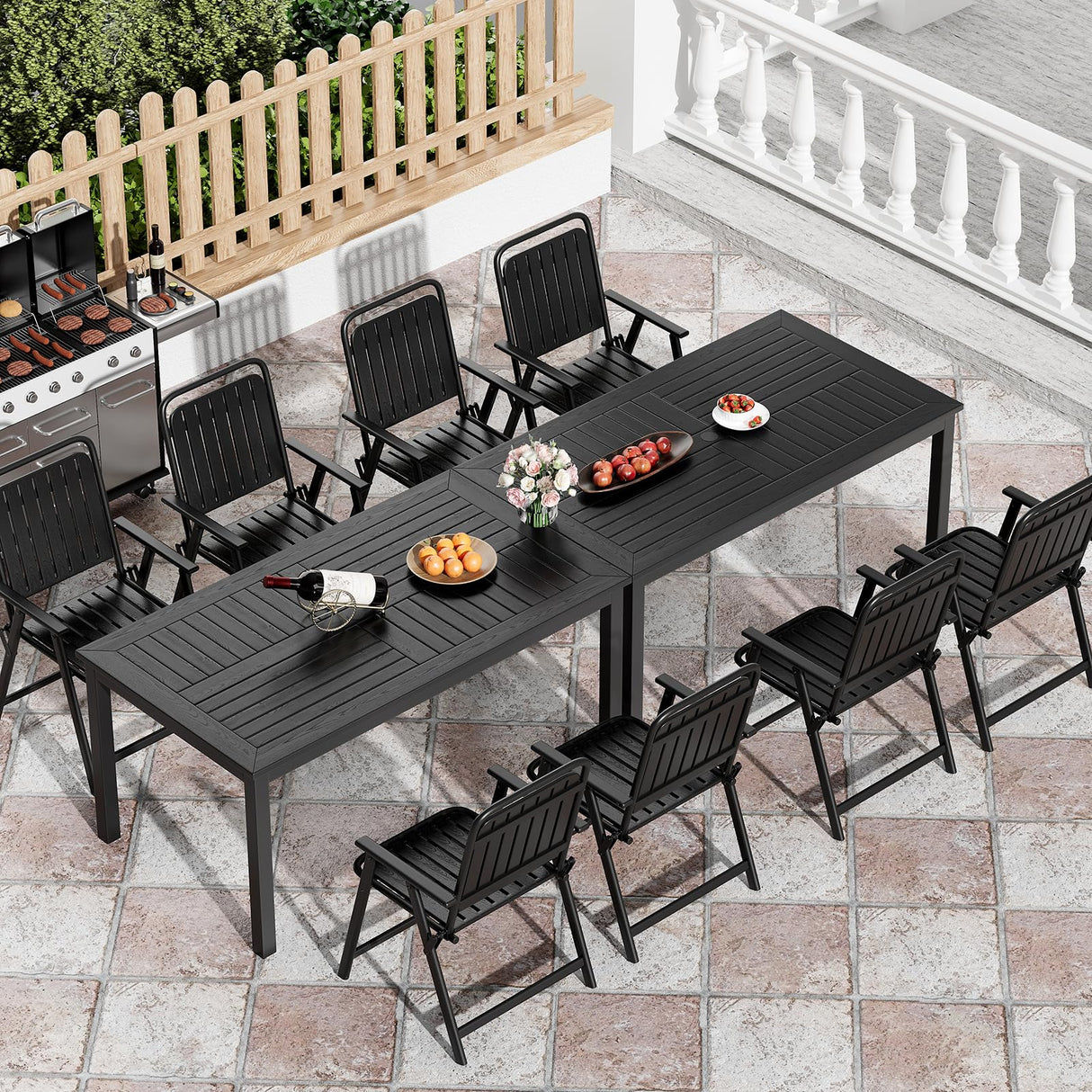 Patio Dining Set, 5 Pieces Outdoor Table and Chairs