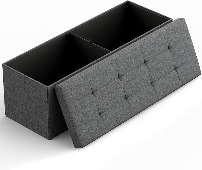 43" Folding Storage Ottoman Bench for Living Room