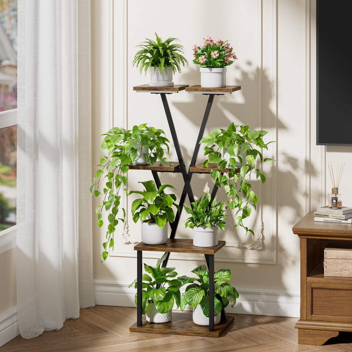 Corner Plant Stand with Grow Lights – 39” Indoor Shelf for Plants