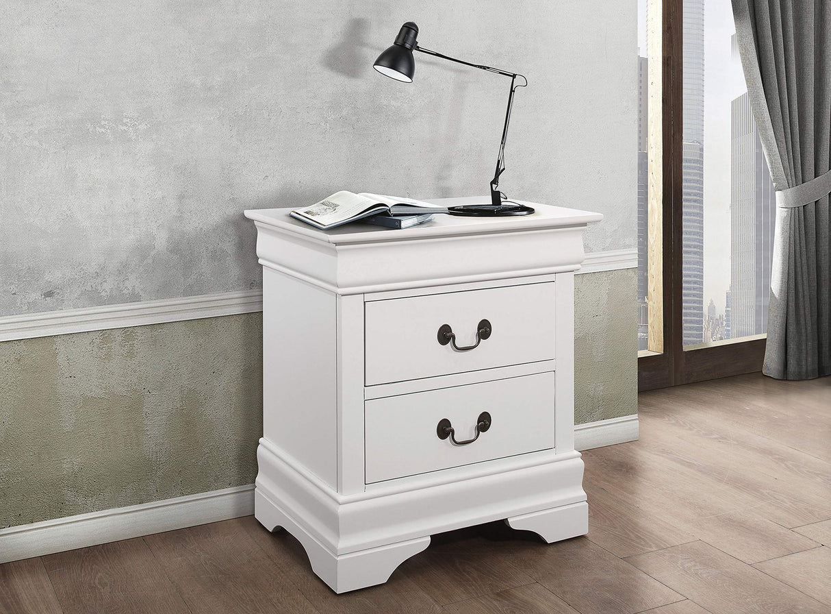 Louis Philippe 2-Drawer Nightstand White 204692