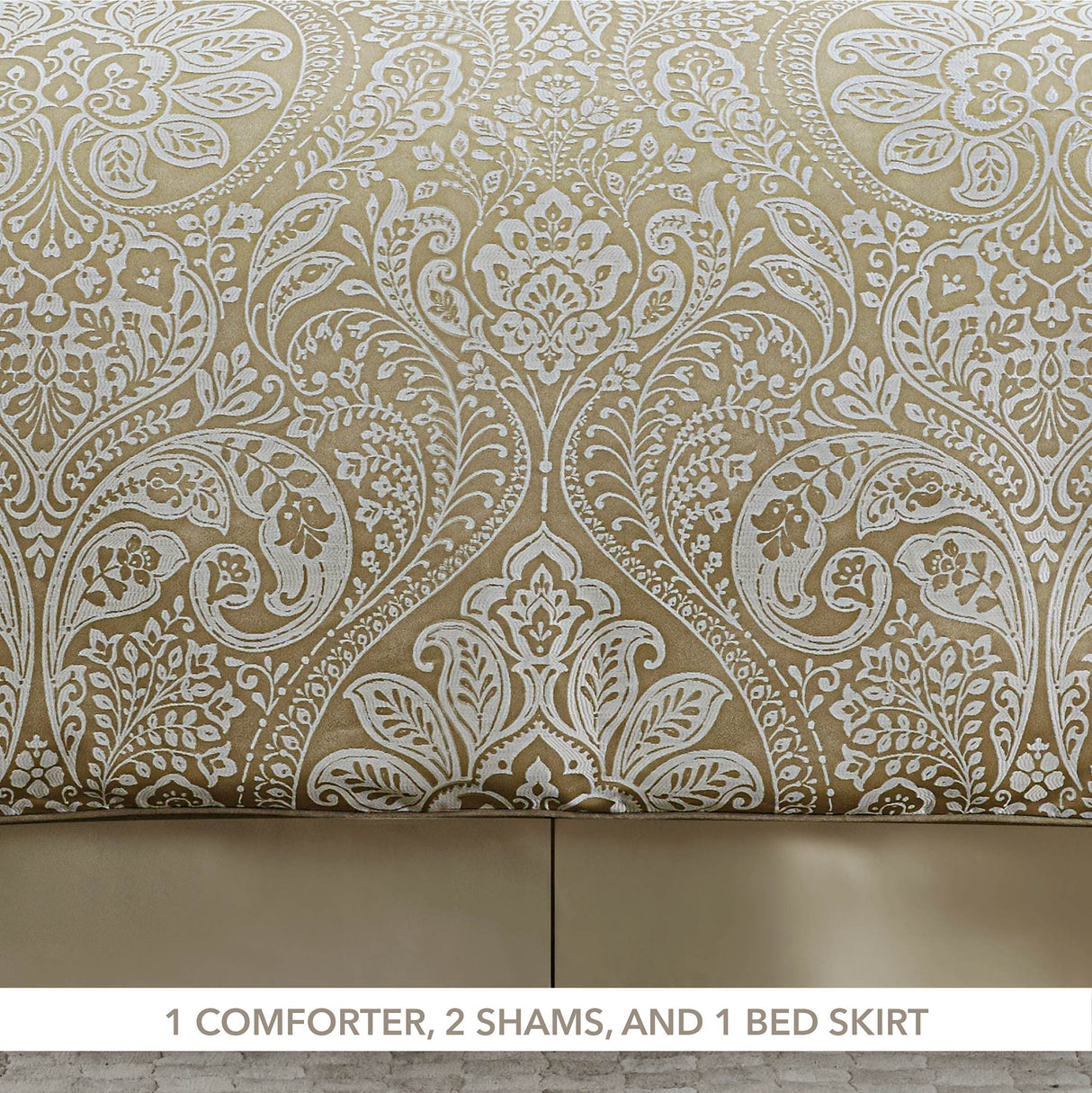 Comforter 4-Piece Set 92"x96", Champagne