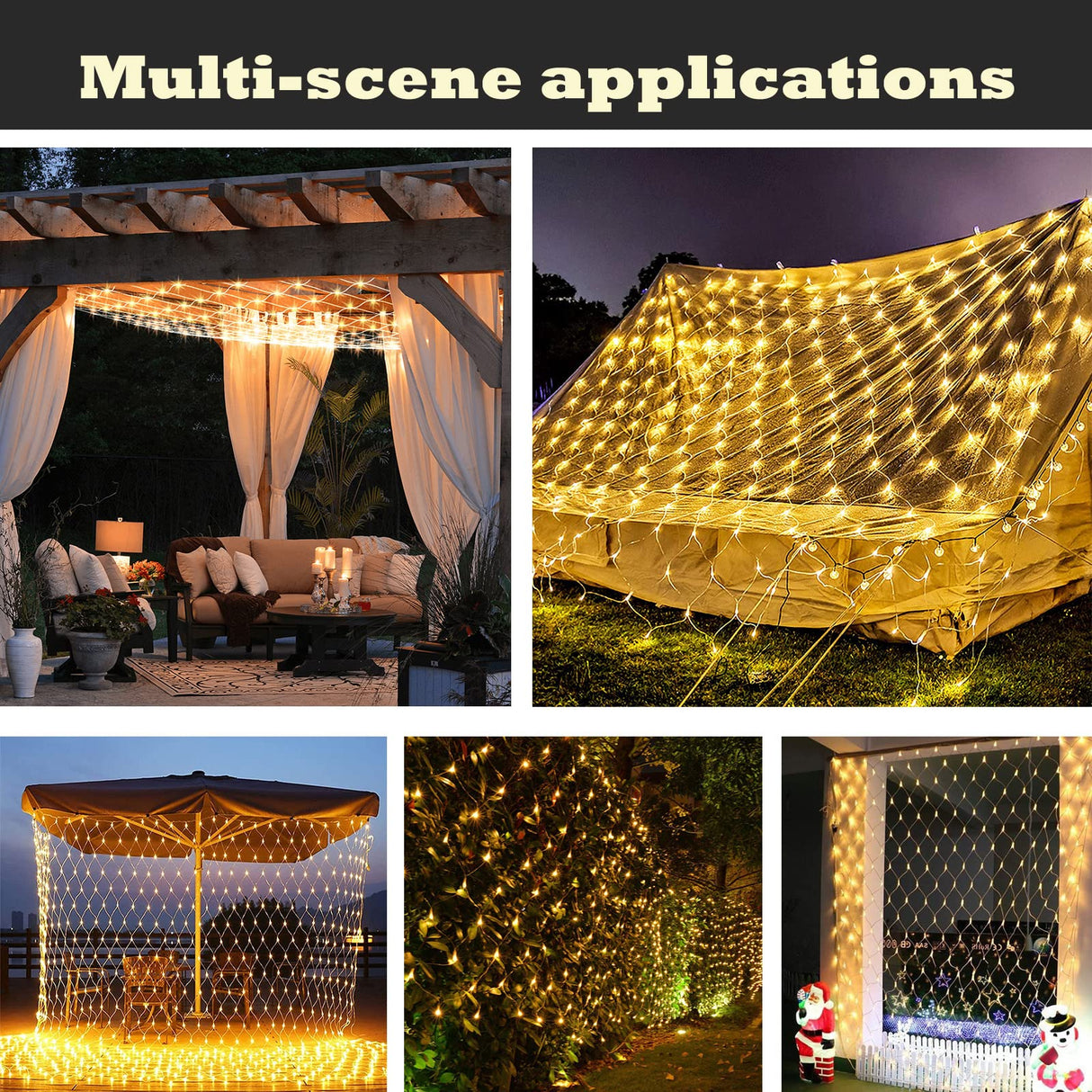 Net Lights Outdoor, 270 LED Gazebo Net Lights, 10×10 FT Connectable Fairy Lights