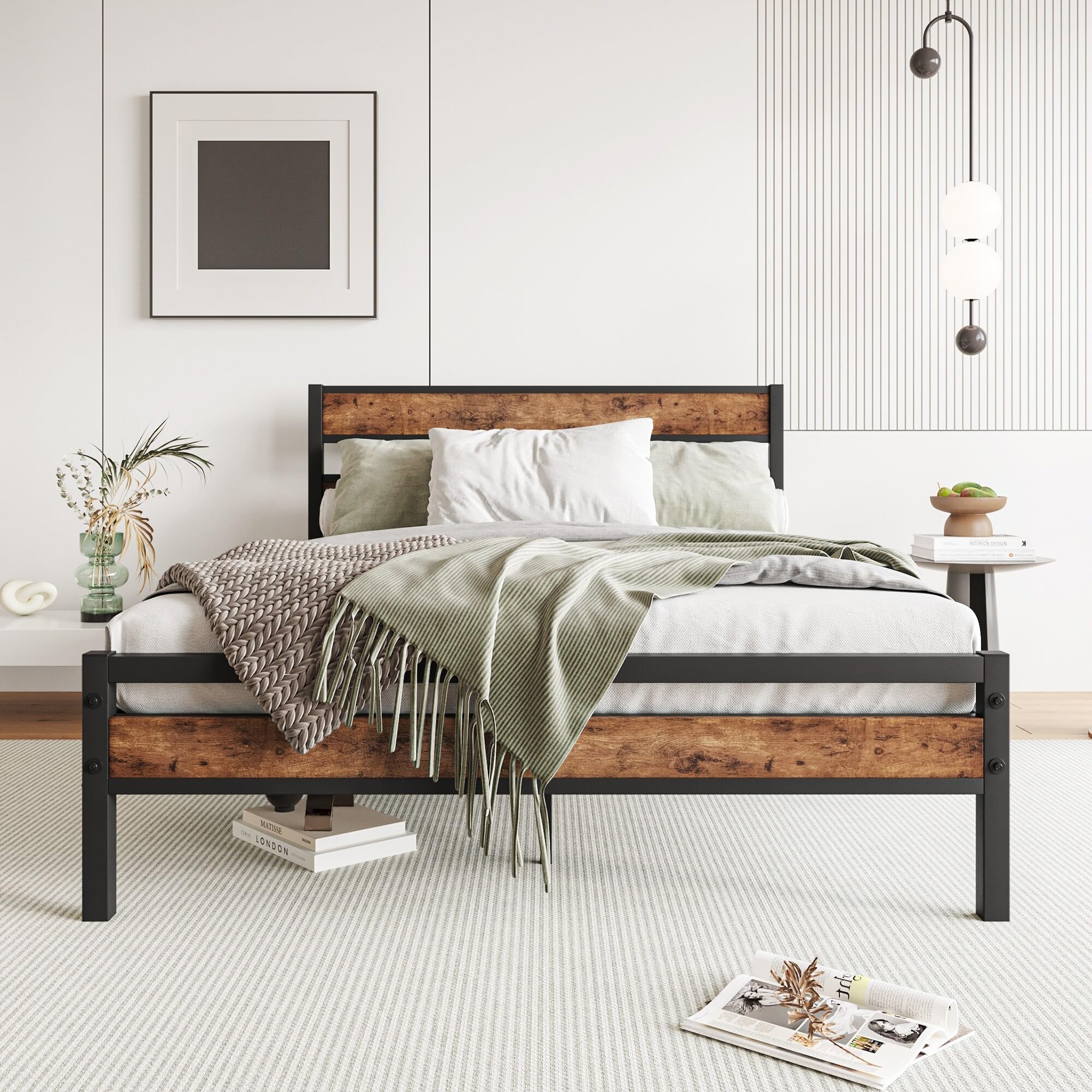 Bed Frame with Slats Full