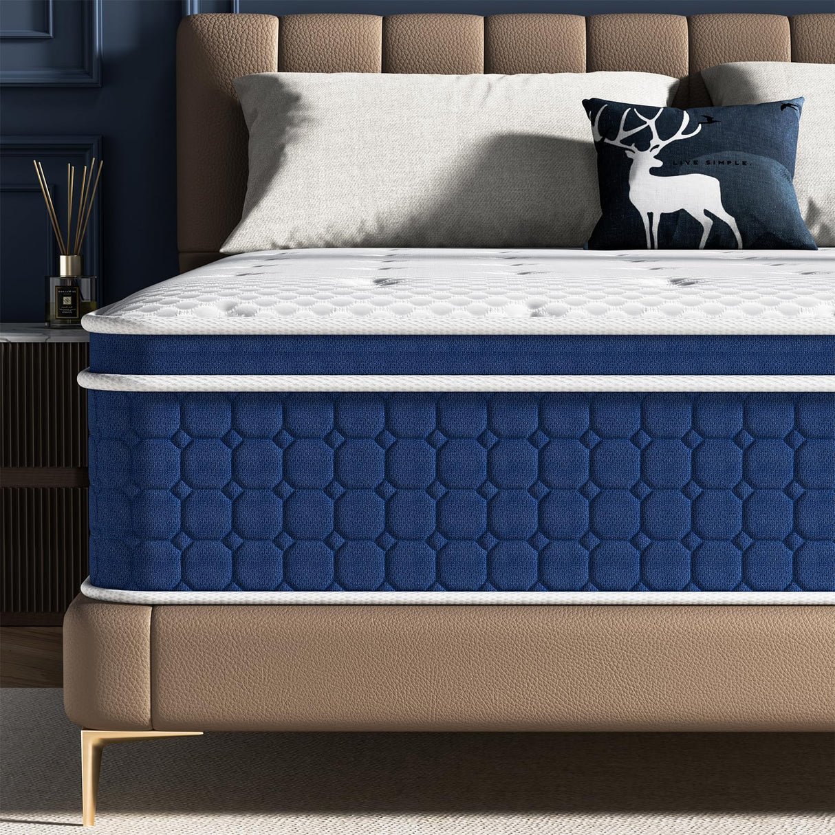 Queen Mattress, 12 Inch Medium Firm Hybrid Mattress with Memory Foam & Individual