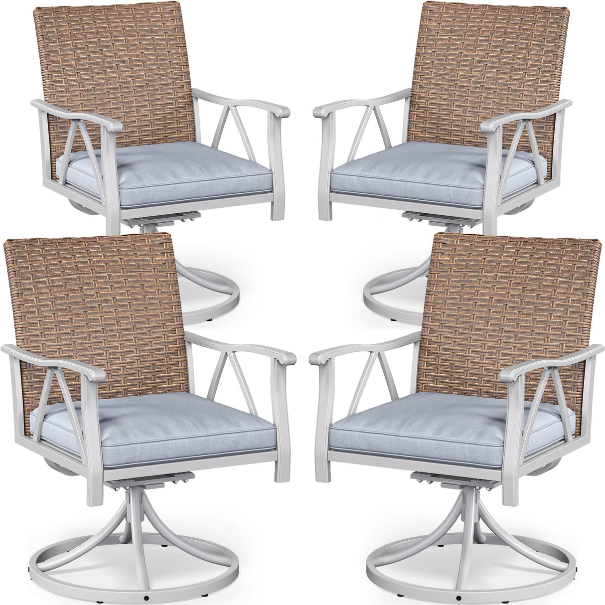 Patio Rocking Chairs Set of 4, Outdoor Patio Furniture Dining Rocking Chairs