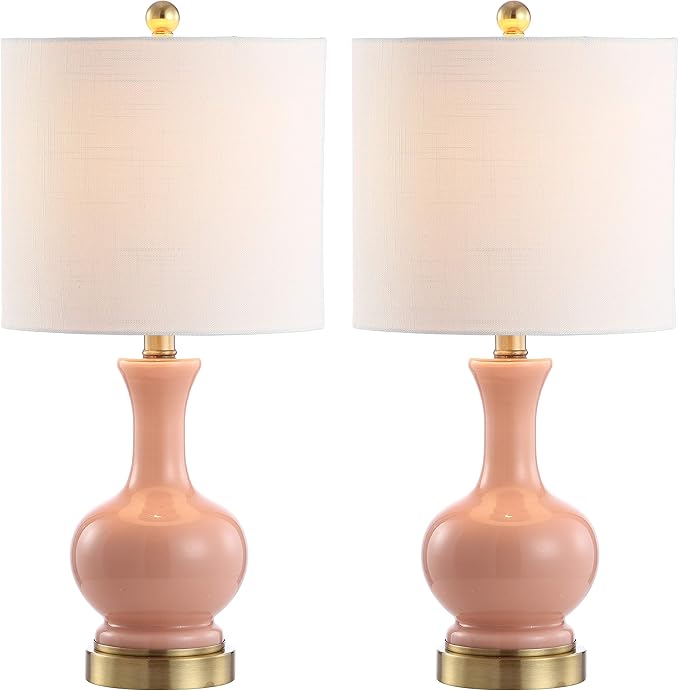 YL4033A-SET2 Set of 2 Table Lamps Cox 22" Glass/Metal LED Table Lamp Contemporary